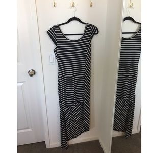 ANGL striped high-low dress
